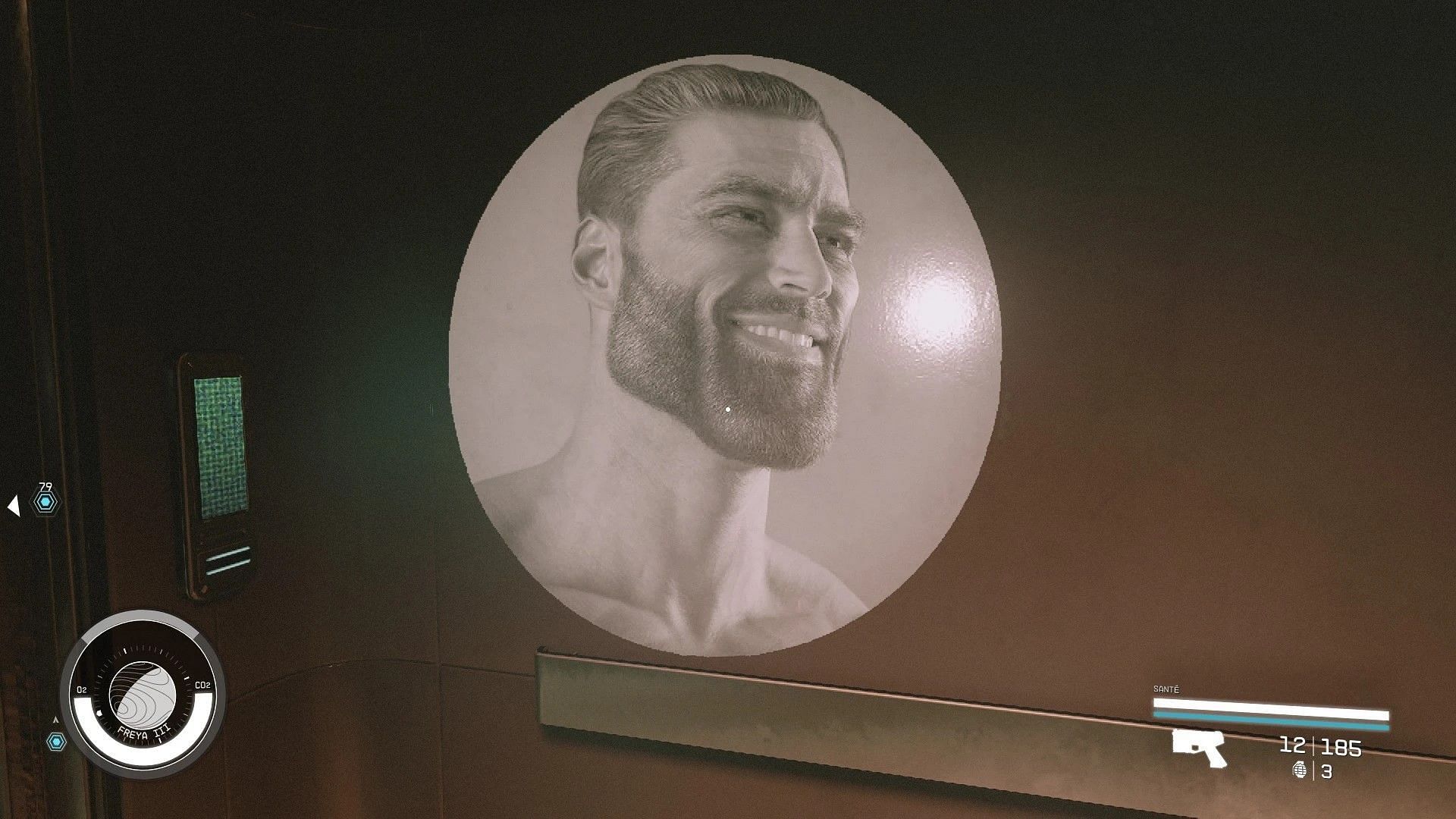 Giga Chad's massive jawline (Image via NexusMods)